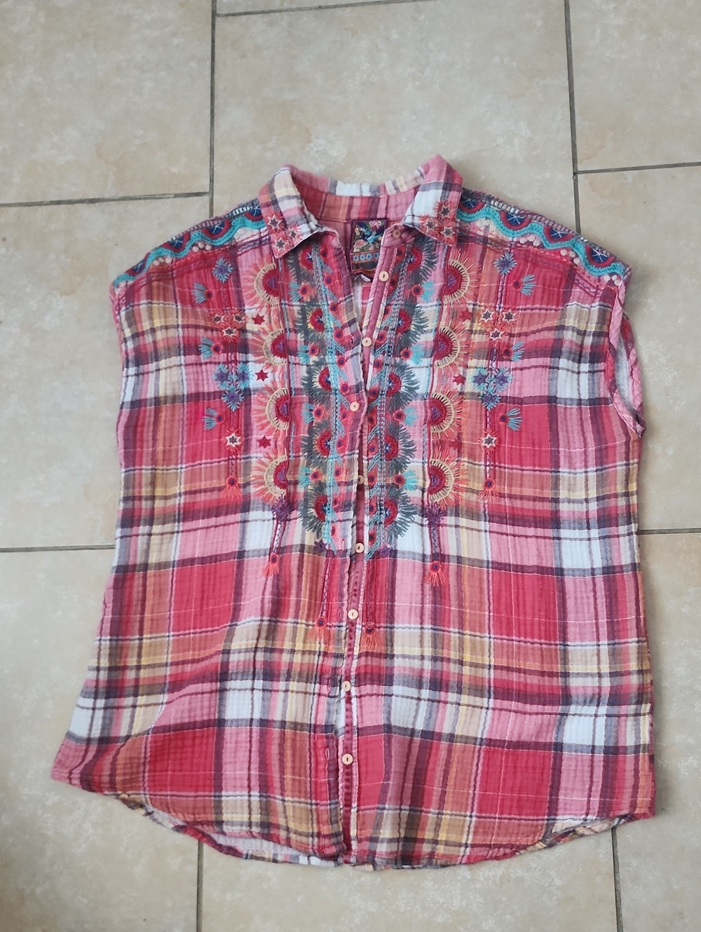 Johnny Was Shirt Size Large